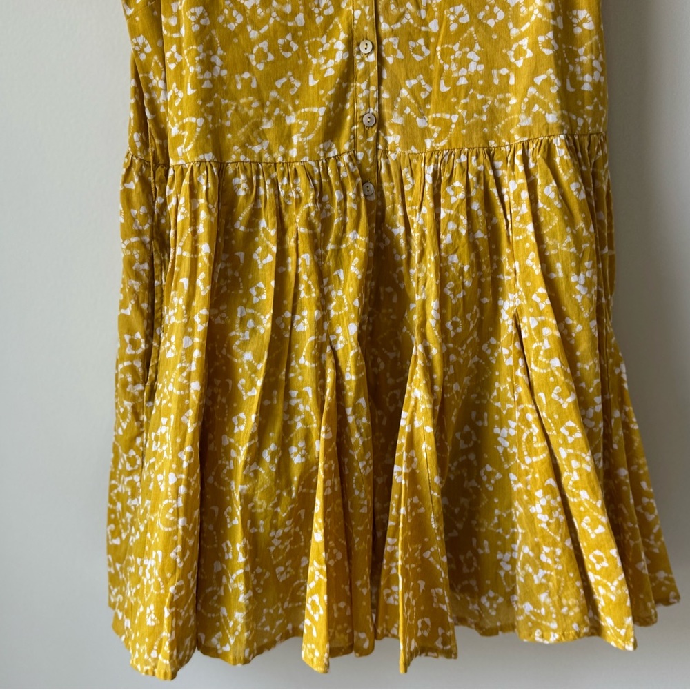 Cleobella Yellow Gold Zia Organic Cotton Size Medium Pattern Short Sleeve Dress - Picture 10 of 16